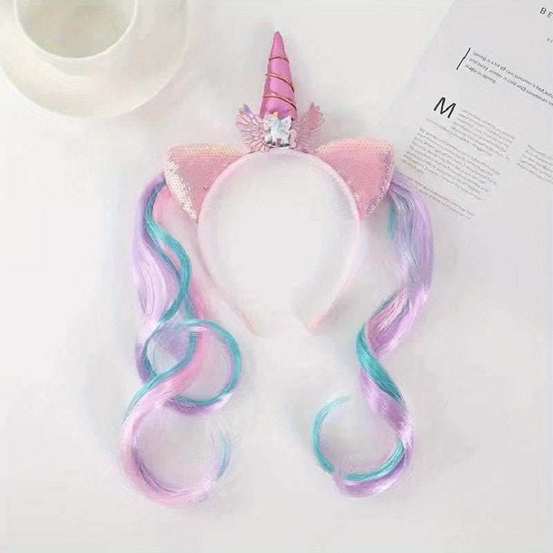 Unicorn Mermaid Wig Headband Hair Accessories for Party