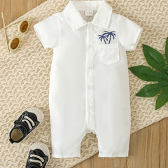 Coconut Tree Graphic Baby Girls Jumpsuit