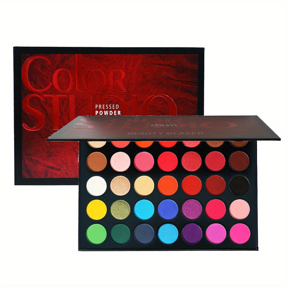 35-Color Highlighter Eyeshadow Palette Matte Shimmer Finish