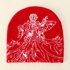 Anime Jacquard Beanie Elastic Knit Hat Hip Hop Warm Skull Cap Soft Y2K