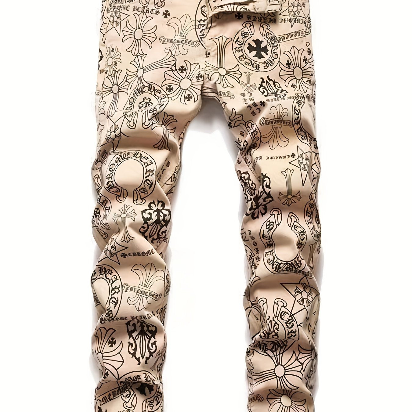 Men's Nostalgia Straight Jeans Splicing Vintage Street Jeans