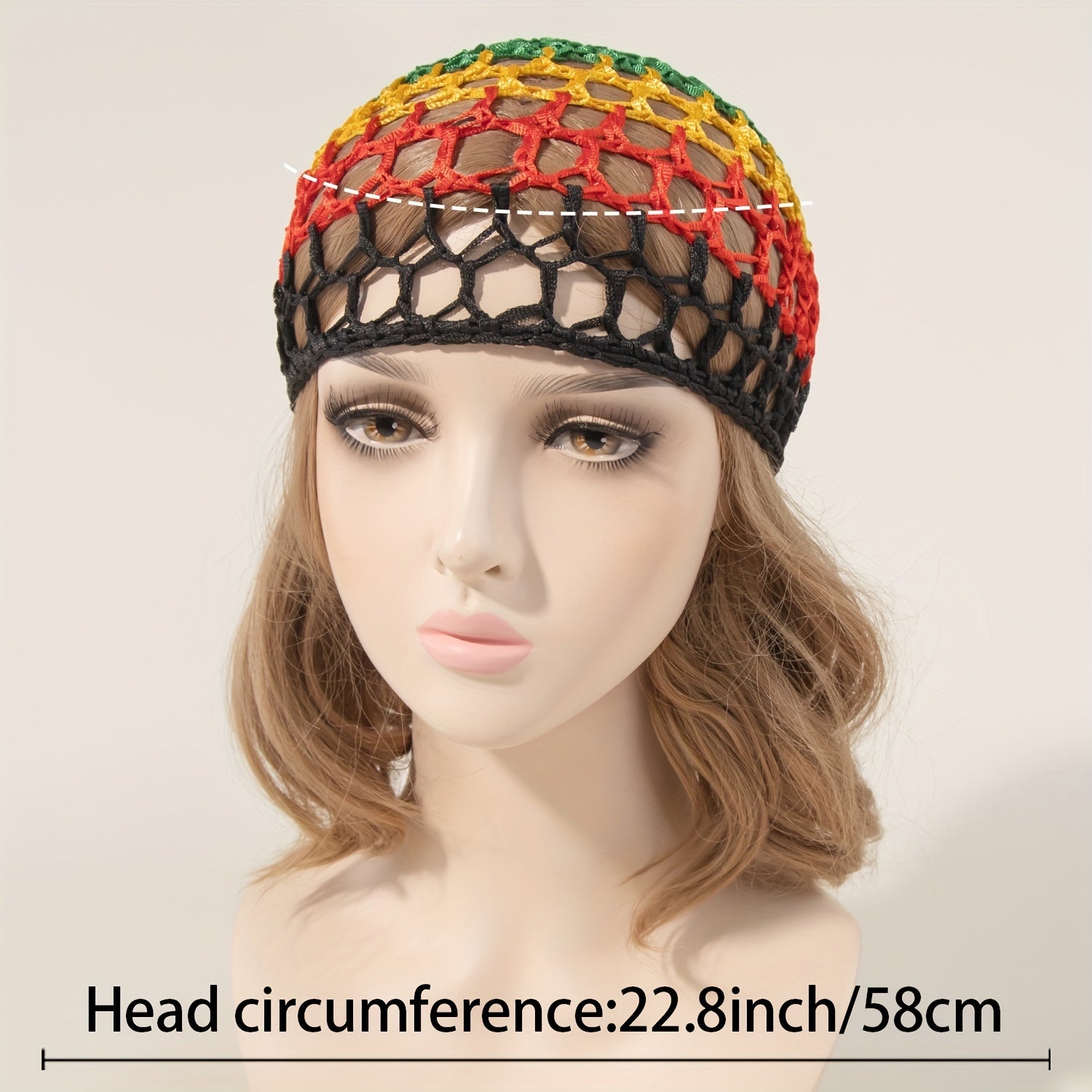 Mesh Crochet Hair Net Knit Snood Hat for Women