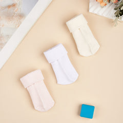 3 Pairs Newborn Baby Turn Cuff Socks for Boys and Girls