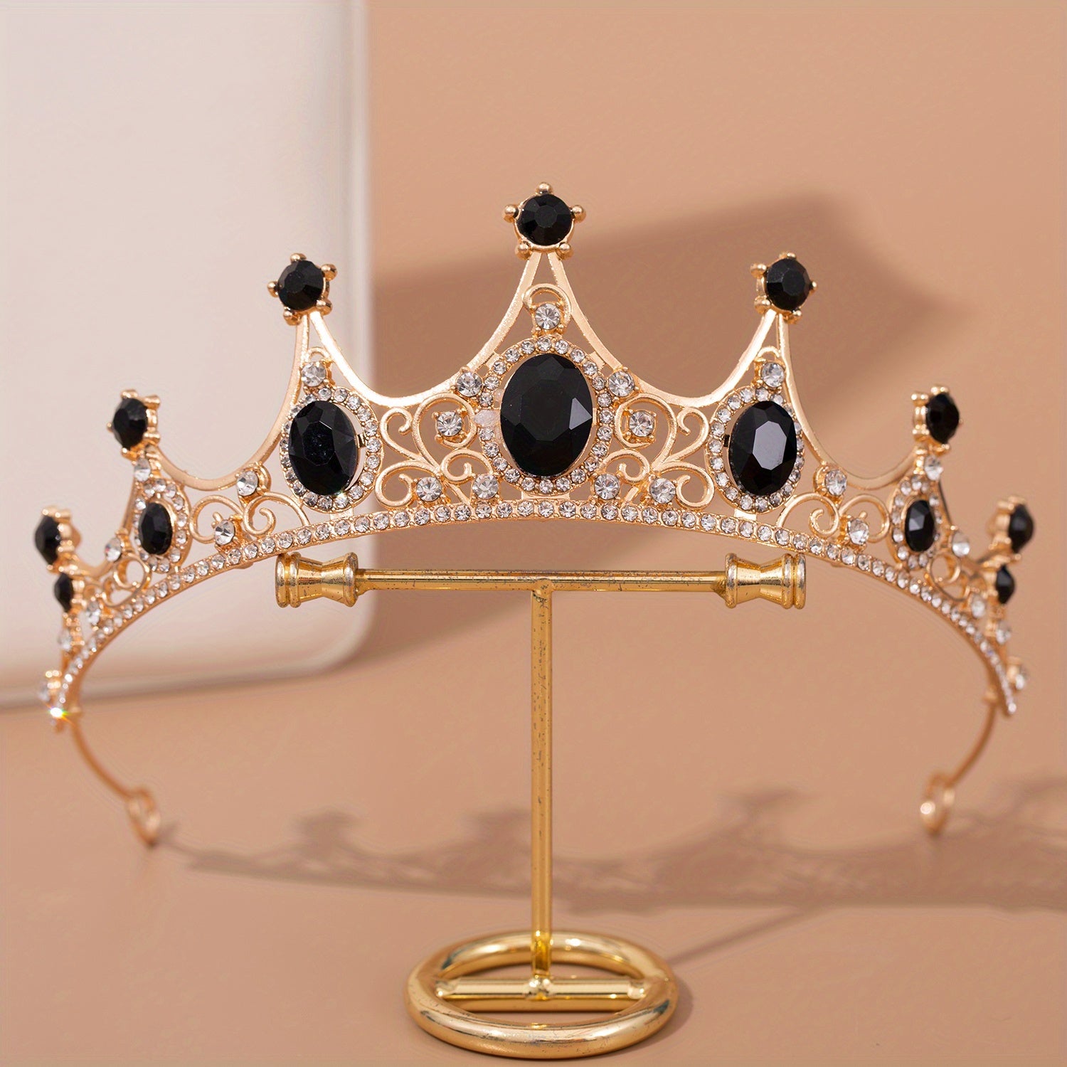 Baroque Crown Bridal Crystal Tiara Crown Gothic Wedding Headpiece Vintage Queen
