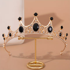 Baroque Crown Bridal Crystal Tiara Crown Gothic Wedding Headpiece Vintage Queen