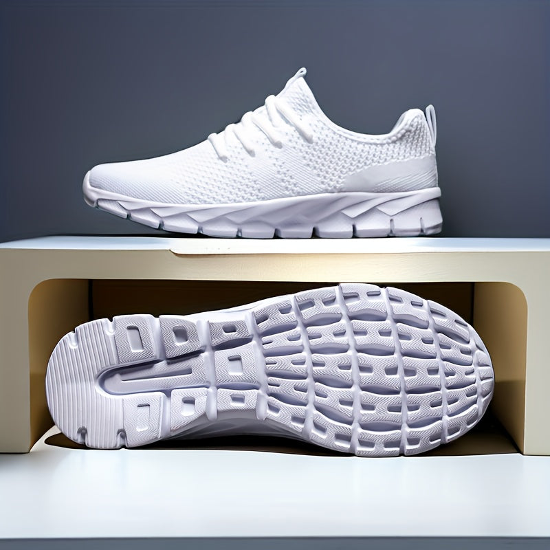 PLUS SIZE Men's Knit Breathable Running Shoes Lace Up Comfy Soft Sole Sneakers