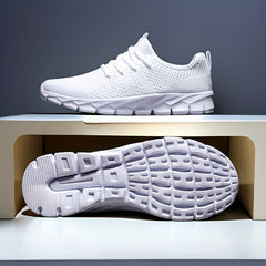 PLUS SIZE Men's Knit Breathable Running Shoes Lace Up Comfy Soft Sole Sneakers