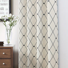 Wave Print Curtains Energy Saving Thermal Insulated Soundproof Curtains