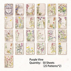 50 Sheets Vintage Scrapbook Paper Retro Collection DIY Craft Paper