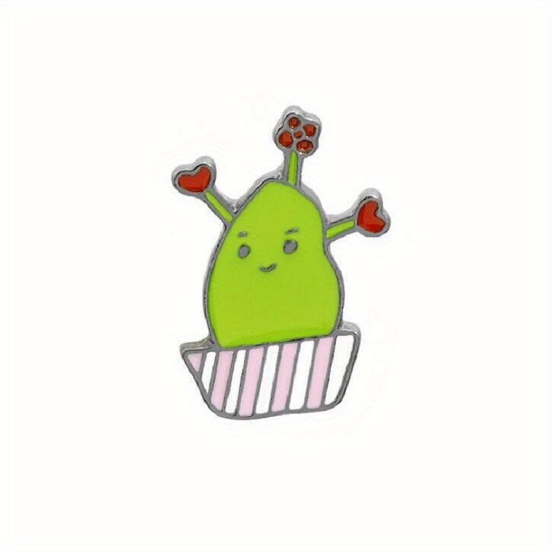 Green Plant Dripping Alloy Brooch Flower Grass Succulent Potted Badge
