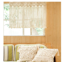 Boho Macrame Window Curtains for Kitchen Bathroom Bedroom