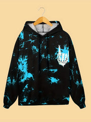 Halloween Skeleton Graphic Long Sleeve Hooded Sweatshirt Women's Sports Hoodie