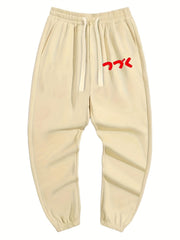 Japanese Letter Print Men's Wide Leg Pants