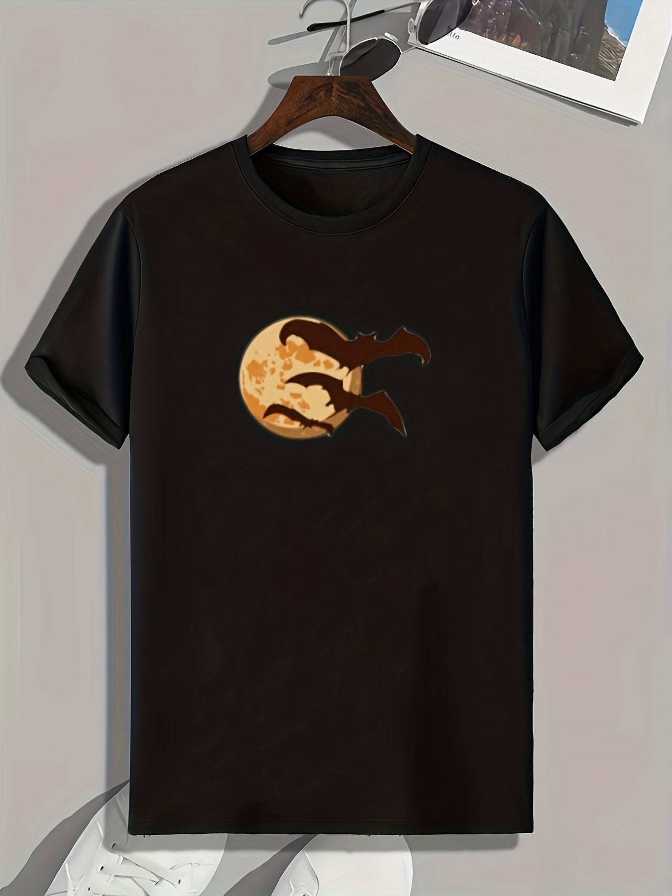 Halloween Bats Print Men's Graphic T shirt Casual Comfy Tees