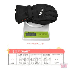 Red Warm and Windproof Kids Gloves for Winter Boys and Girls