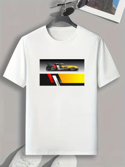 Men's Sportscar Print Comfy T-shirt Active Tee