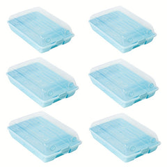 6pcs Plastic Shoe Boxes With Door Storage Organizer