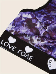 Tie Dye Print Bra & Panties Set Women's Lingerie