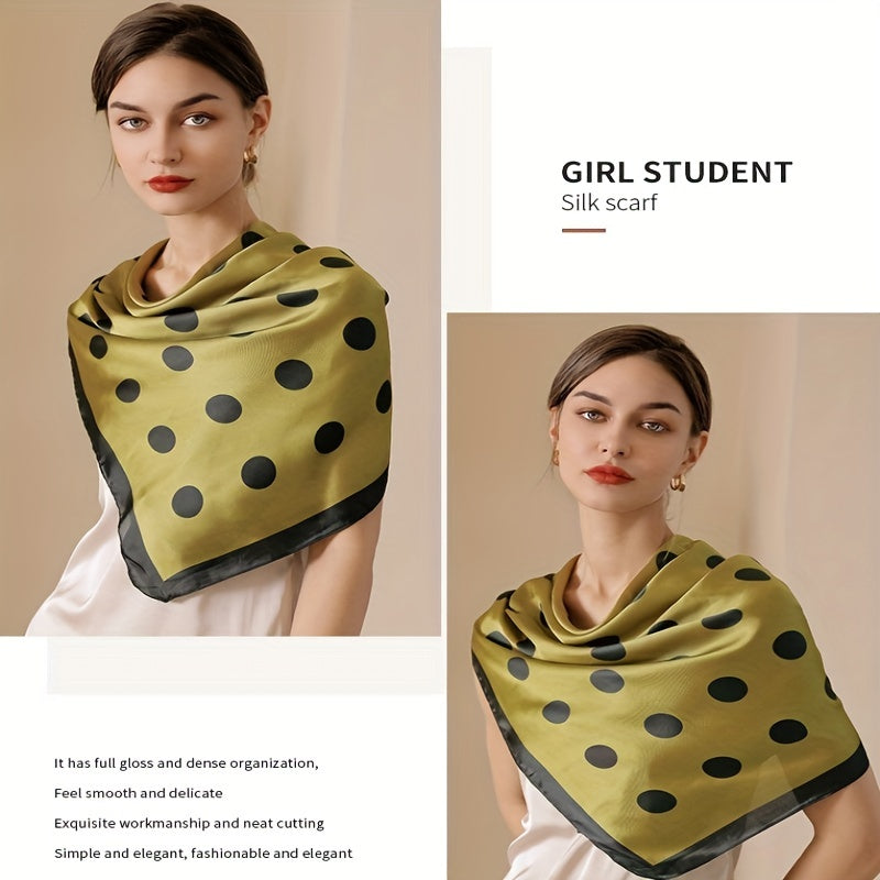 Polka Dot Bandana Silk Scarf Casual Shawl Wrap Head Wrap
