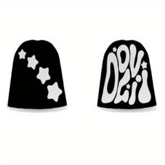 Y2K Unisex Knit Beanie Cap Solid Letter Star Jacquard Skull Hat H