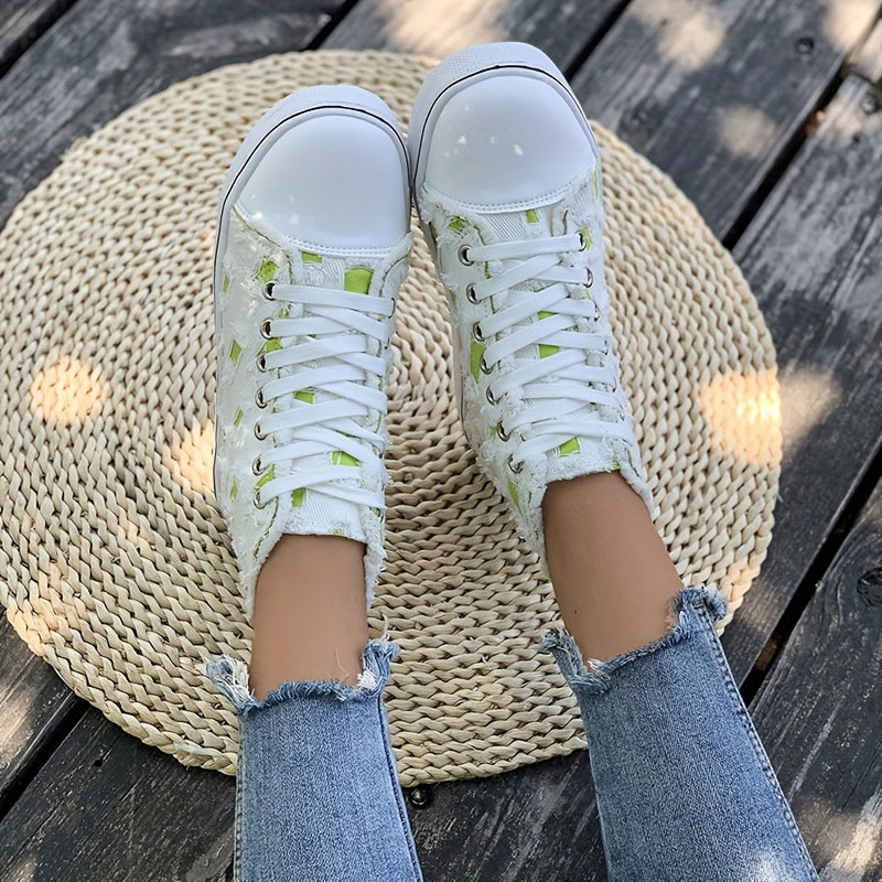 Women's High Top Canvas Sneakers Round Toe Lace Up Skate Shoes