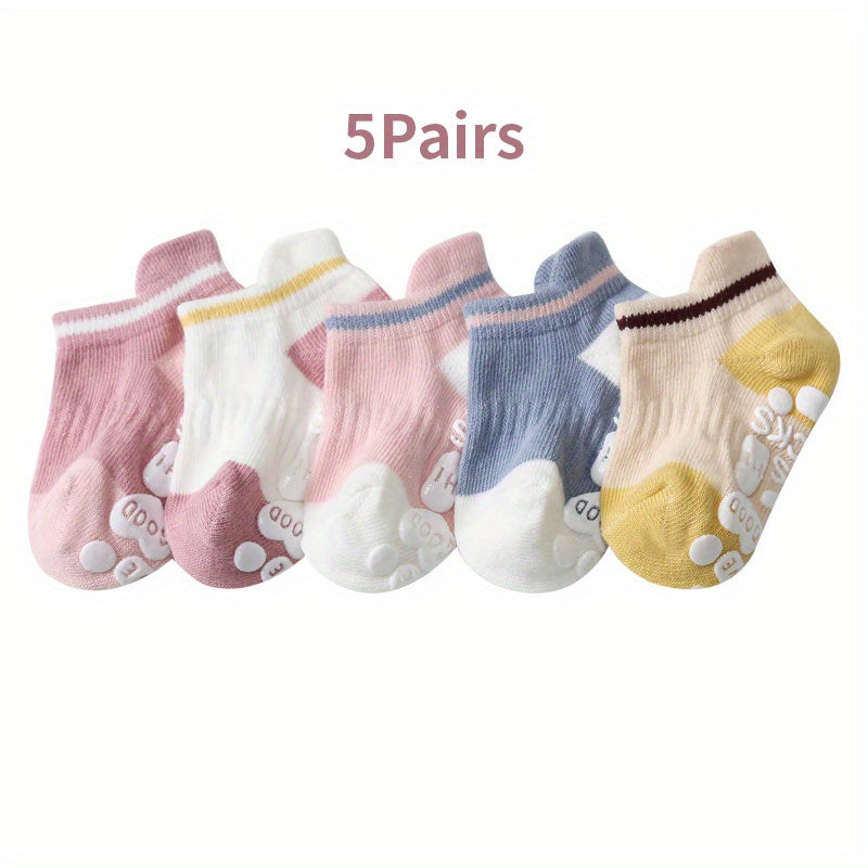 5 Pairs Baby Cartoon Anti-Skid Cotton Socks for Floor & Trampol