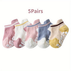 5 Pairs Baby Cartoon Anti-Skid Cotton Socks for Floor & Trampol
