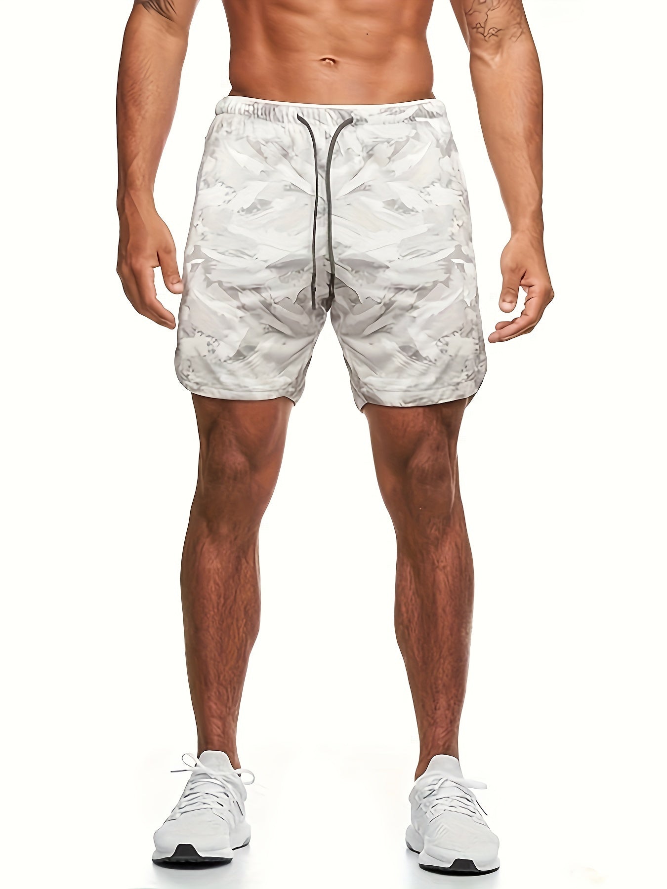 Camouflage Print Men's Comfy Drawstring Shorts