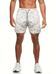 Camouflage Print Men's Comfy Drawstring Shorts