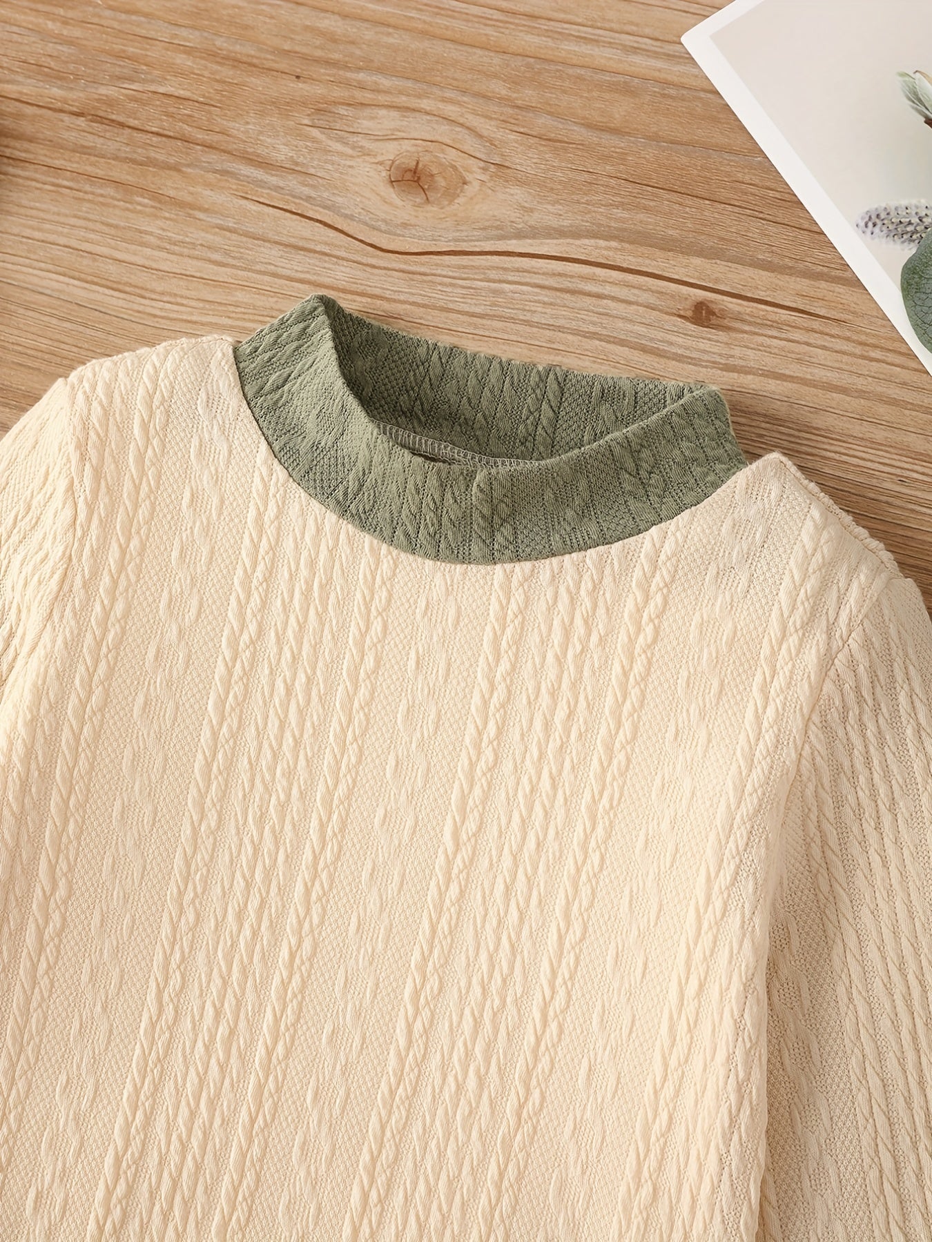 Girls' Jacquard Knit Mock Neck Sweater Tops