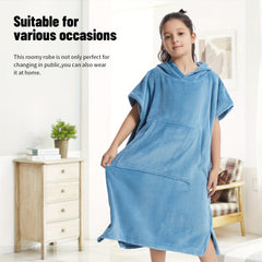 Kids Changing Towel Bathrobe Surf Poncho | Soft Hooded Swim Towel
