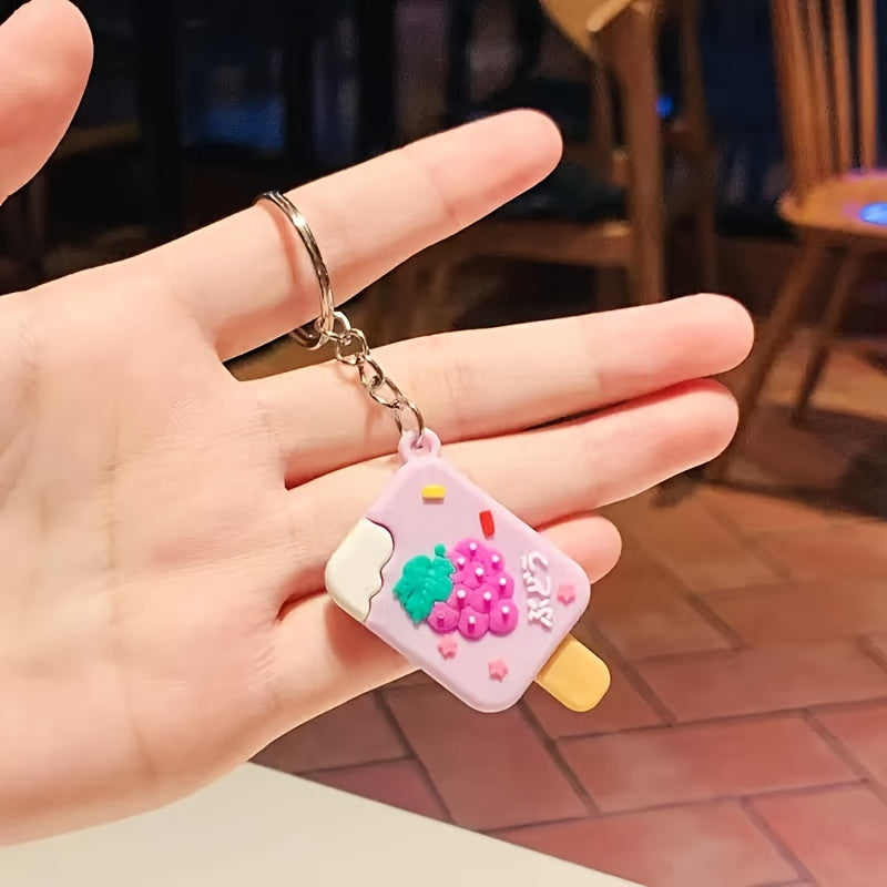 Mini Fruit Ice Cream Keychain Bag Charm Pendant Small Gift