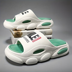 Men's Letter Print Platform Slides for Summer