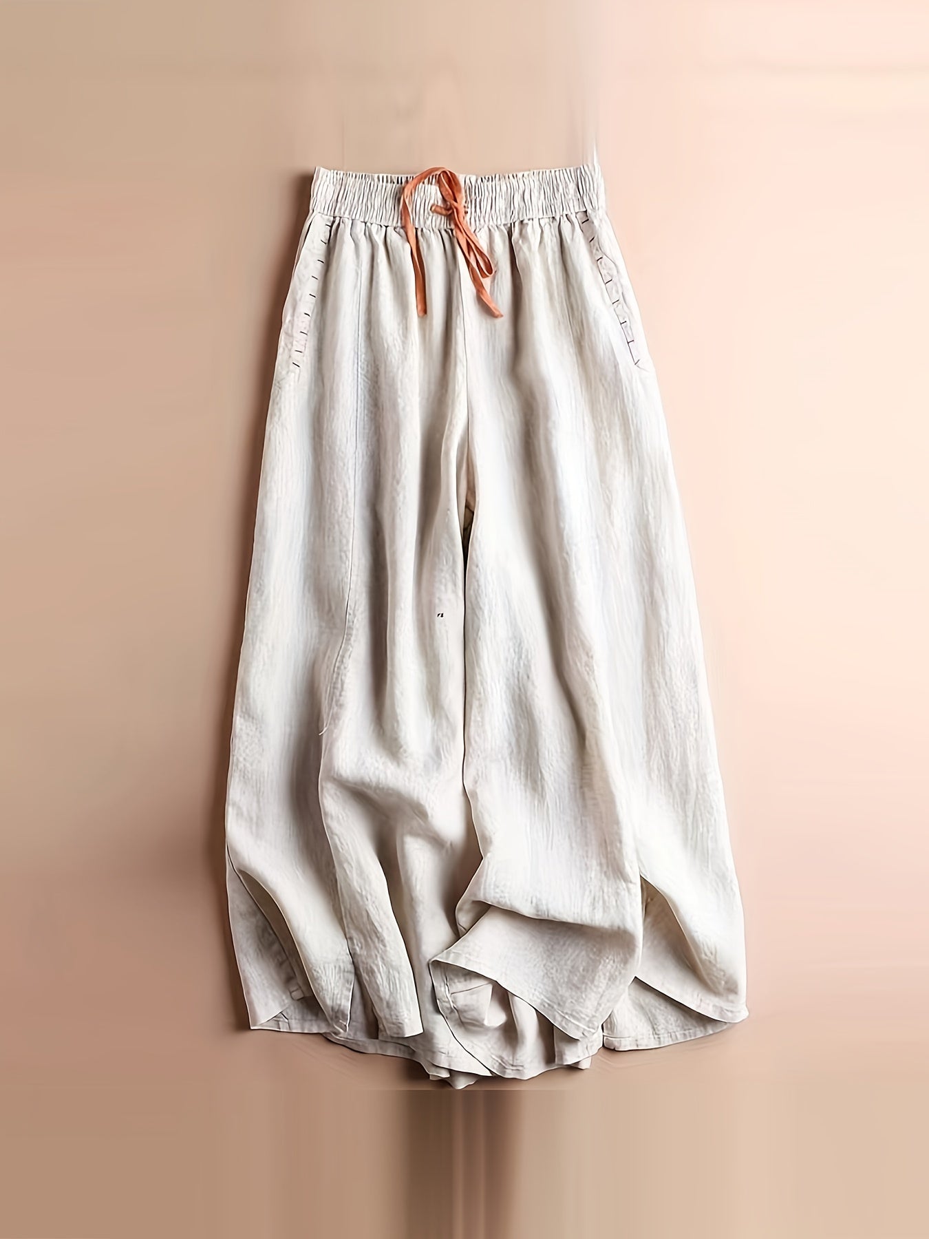 Drawstring Wide Leg Pants Casual Loose Pants Spring Fall