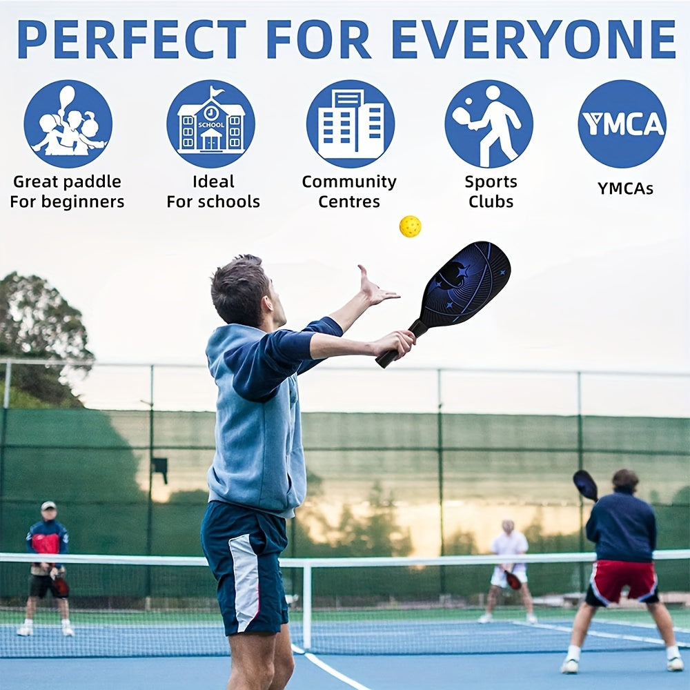 Wooden Pickleball Paddle Set with 4 Rackets, 4 Balls, Towels & Bag