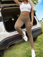 Solid Yoga Sports Leggings Seamless Workout Gym Fitness Running Tight Pants