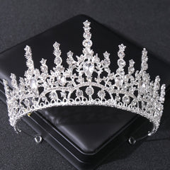Baroque Crystal Golden Metal Bridal Crown Tiara Wedding Bridal Tiara