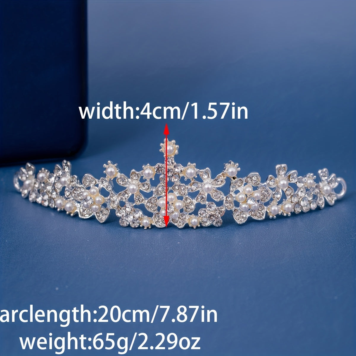 Kids Princess Crown Flower Faux Pearl Headwear