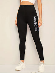 Butterfly Print Skinny Leggings Y2K Elastic Waist Stretchy Leggings