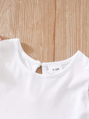 Animal Print Flutter Sleeve Baby Girl's Bodysuit