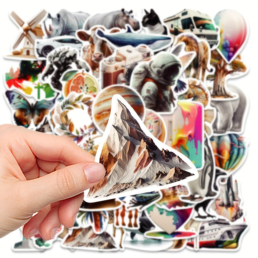 50pcs Animal Series Stickers for Laptop Waterproof DIY Water Cup Desktop