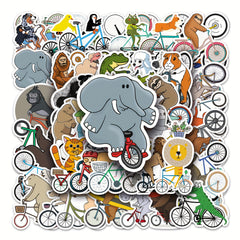 50pcs Animal Bicycle Series Stickers for Laptop Helmet Water Cup