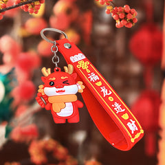 Fortune Dragon Keychain Bag Purse Hanging Pendant Decorative Ornament