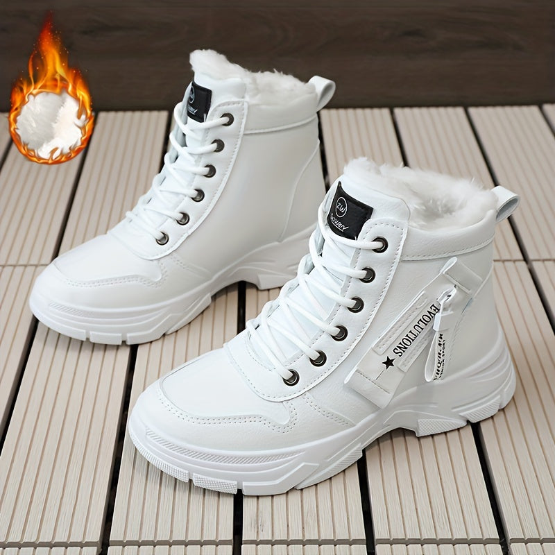 Women's Winter Snow Boots with Fleece Lining and Platform Sole