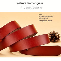 Vintage Solid Casual Waistband Double Pin Buckle Leather Belt for Women