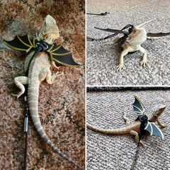Adjustable Lizard Harness Leash for Reptiles Bearded Dragon Wings Halloween
