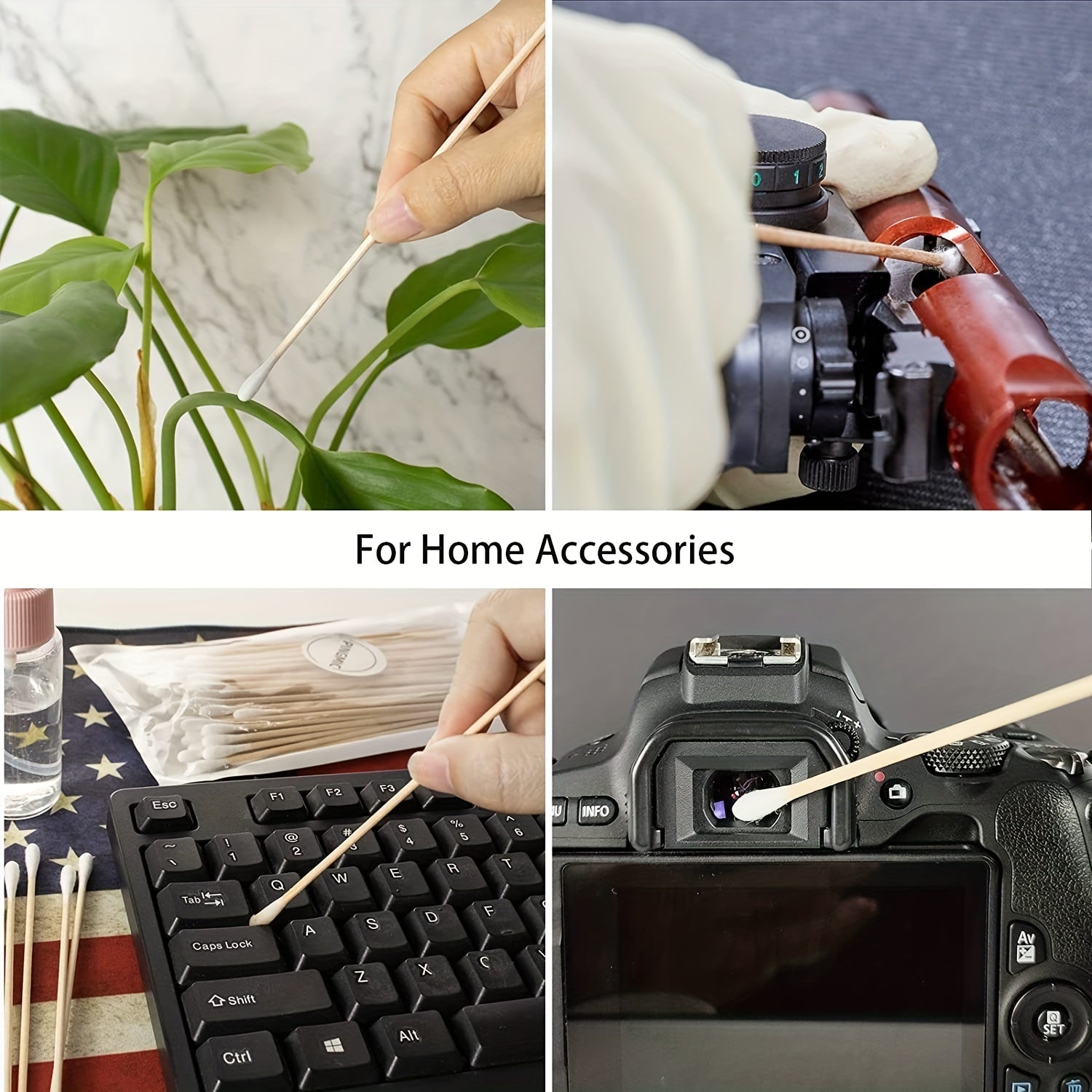 6-Inch Cotton Swabs with Wooden Handles for Cleaning Tactical Accessories