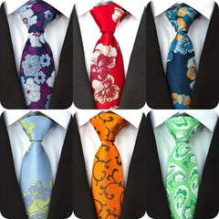 Men's Rose Flower Jacquard Woven Business Tie