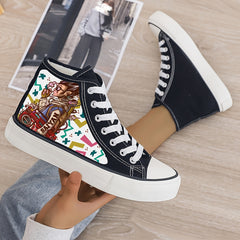 Girl's Cartoon High Top Skate Shoes Cute Non Slip Sneakers