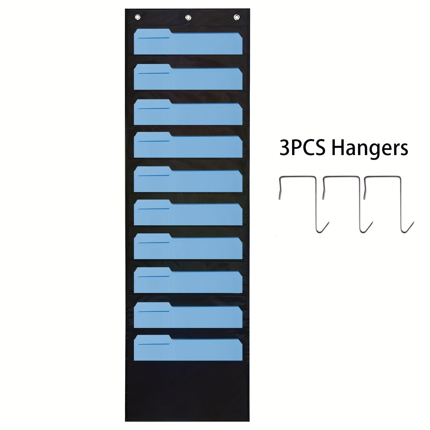 Hanging Wall File Organizer With 10 Pockets - File Folders, Assignments, Papers